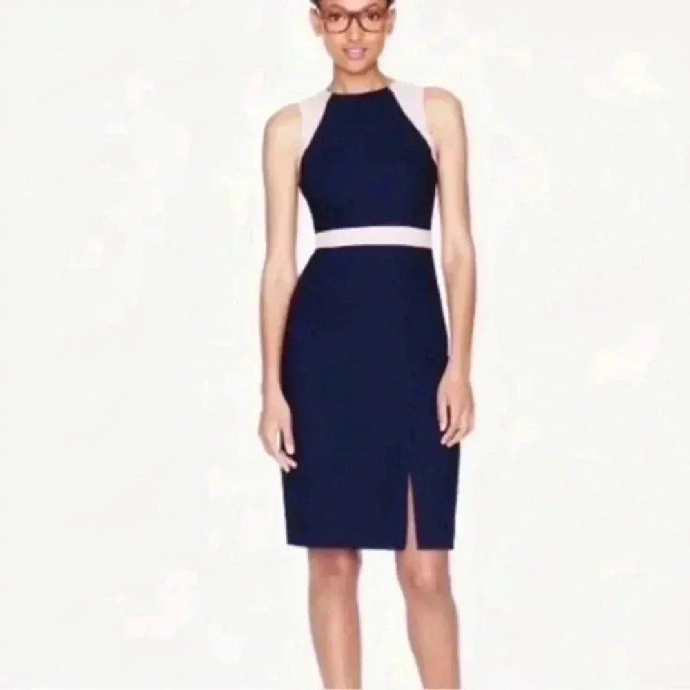 J.Crew Womens Navy Crepe Gwen Sleveless wool dress size 2